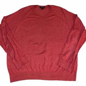 Men's Banana Republic V-Neck Sweater XXL Red Cotton Soft Cozy Grandpa
